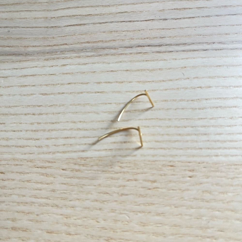 kathleen whitaker hanging staple loop earrings gold